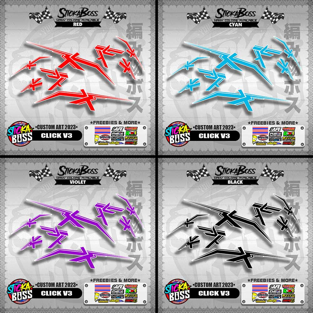 CLICK V3 DECALS ( CUSTOM ART 2023 ) [ PREMIUM GLOSSY LAMINATED ]【WITH FREEBIES】