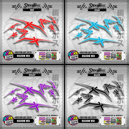 CLICK V3 DECALS ( CUSTOM ART 2023 ) [ PREMIUM GLOSSY LAMINATED ]【WITH FREEBIES】
