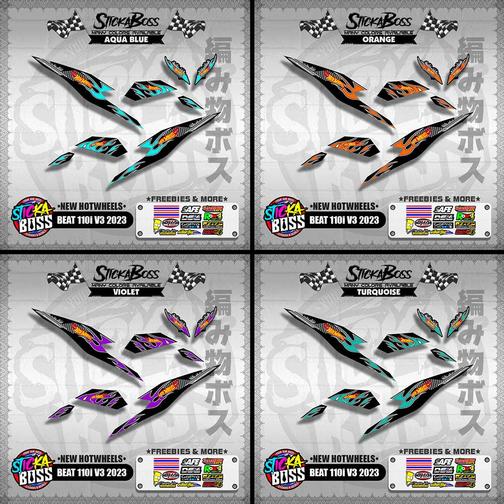 BEAT 110i V3 2023 DECALS ( NEW HOTWHEELS )【WITH FREEBIES】