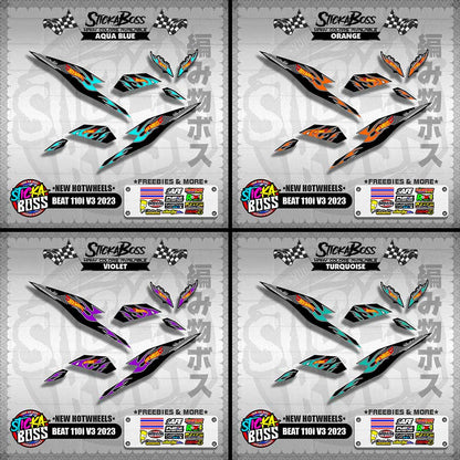 BEAT 110i V3 2023 DECALS ( NEW HOTWHEELS )【WITH FREEBIES】