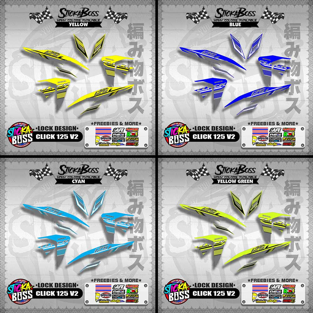 CLICK 125 V2 DECALS ( LOCK DESIGN )【WITH FREEBIES】