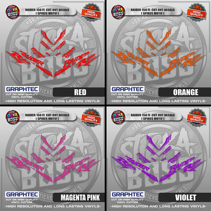 RAIDER 150 FI CUT OUT DECALS ( SPIKES MOTIF ) | VINYL WATERPROOF CUT-OUT STICKER DECALS