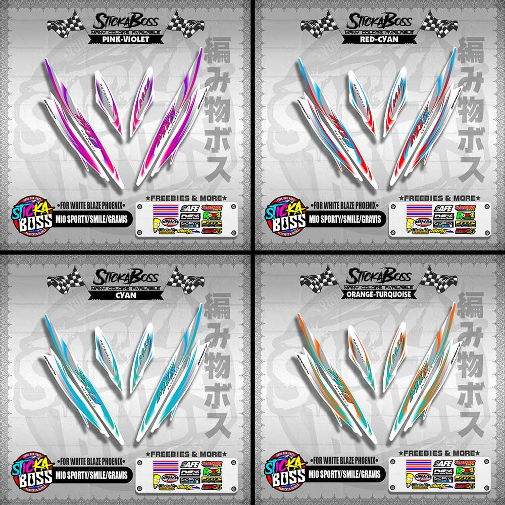 MIO SPORTY / SMILE / GRAVIS DECALS ( FOR WHITE BLAZE PHOENIX )【WITH FREEBIES】