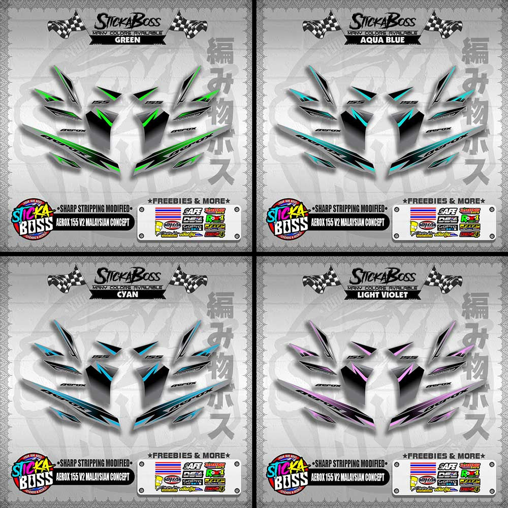AEROX 155 V2 MALAYSIAN CONCEPT DECALS ( SHARP STRIPPING MODIFIED )【WITH FREEBIES】