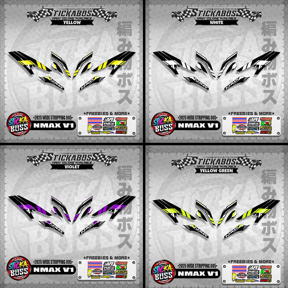NMAX V1 INDO STICKER DECALS ( 2025 WIDE STRIPPING 005 )【WITH FREEBIES】