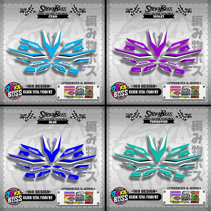 CLICK 125i / 150i V2 DECALS ( 160 DESIGN )【WITH FREEBIES】