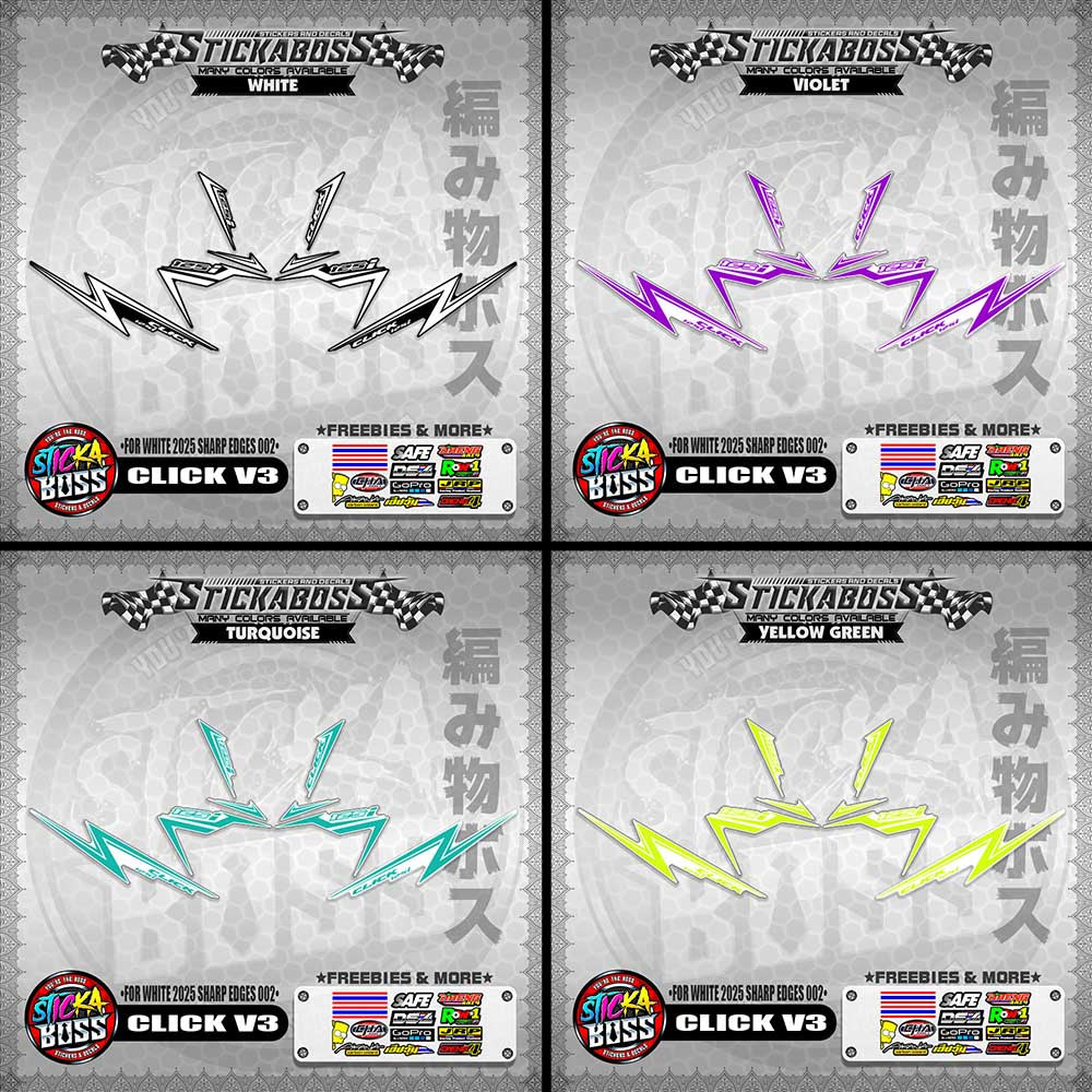 CLICK V3 INDO STICKER DECALS ( FOR WHITE 2025 SHARP EDGES 002 )【WITH FREEBIES】