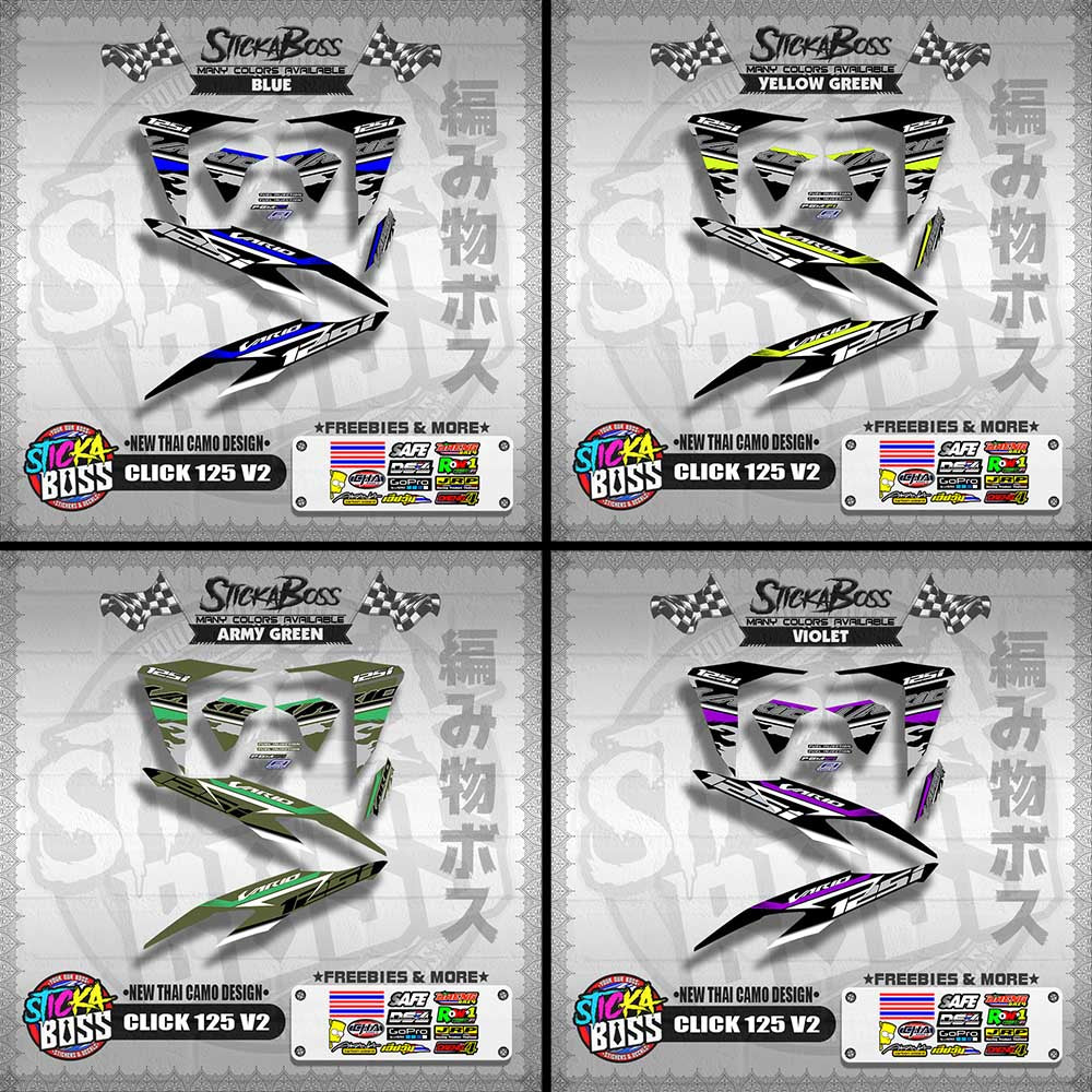 CLICK 125 V2 DECALS ( NEW THAI CAMO DESIGN )【WITH FREEBIES】