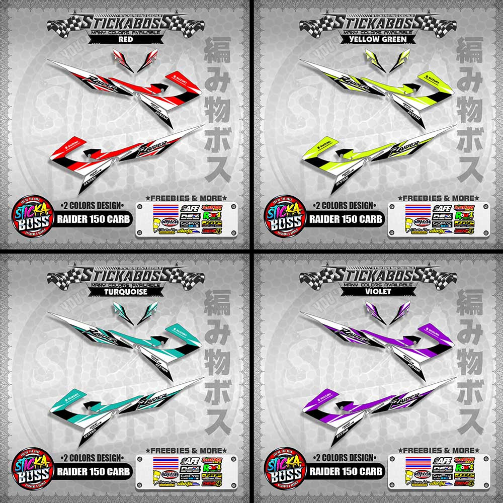 RAIDER 150 CARB MALAYSIAN STICKER DECALS ( 2 COLORS DESIGN  )【WITH FREEBIES】