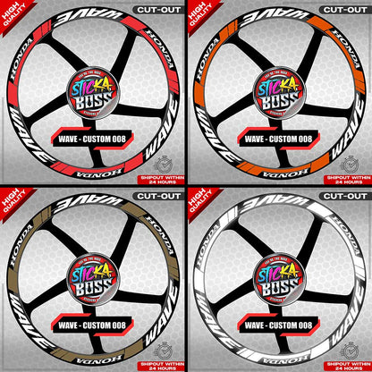 WAVE 110 / 125 MAG STICKER SET ( 2 MAGS ) - CUSTOM 008 | VINYL WATERPROOF CUT-OUT DECALS