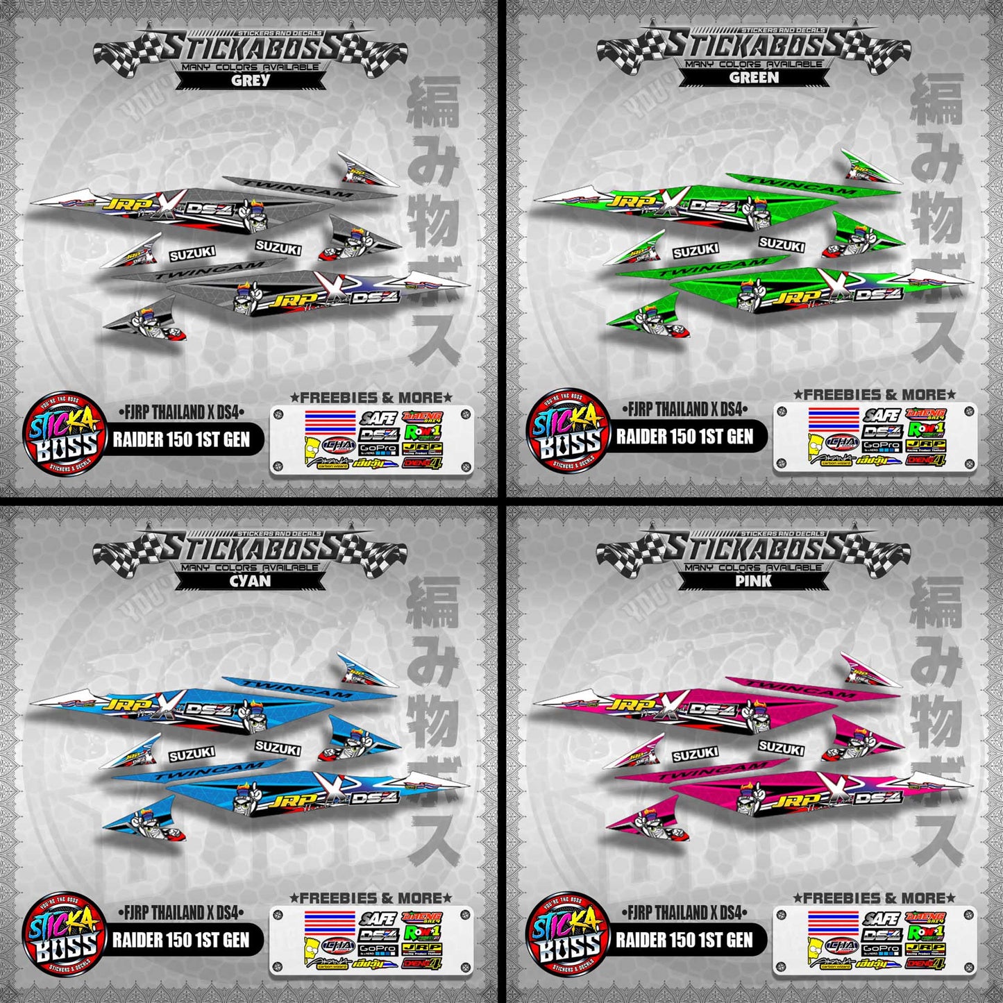 RAIDER 150 1ST GEN DECALS ( JRP THAILAND X DS4 )【WITH FREEBIES】