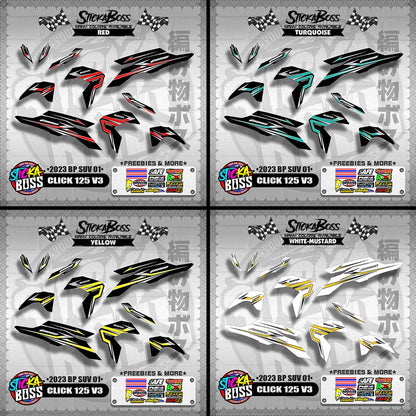 CLICK 125i / 150i V3 DECALS ( 2023 BP SUV 01 )【WITH FREEBIES】