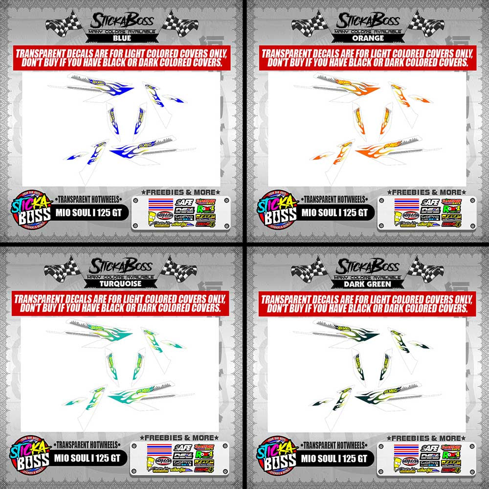 MIO SOUL I 125 GT DECALS ( TRANSPARENT HOTWHEELS )【WITH FREEBIES】