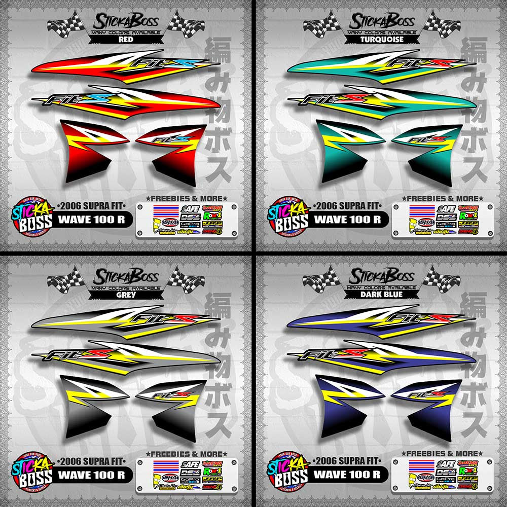 WAVE 100 R STOCK DECALS ( 2006 SUPRA FIT )【WITH FREEBIES】