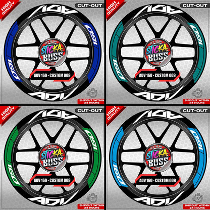 ADV 160 MAG STICKER SET ( 2 MAGS ) - CUSTOM 009 | VINYL WATERPROOF CUT-OUT DECALS