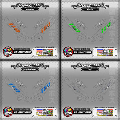 【PREMIUM UV PRINT】TRANSPARENT MIO 1/SPORTY /SMILE STICKER DECALS (2025 GLITCH DESIGN )