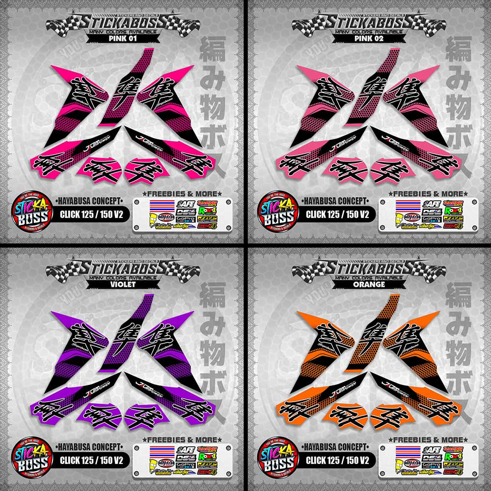 CLICK 125 / 150 V2 STICKER DECALS ( HAYABUSA CONCEPT )【WITH FREEBIES】