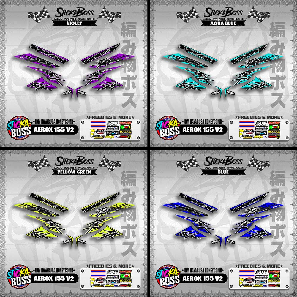 AEROX 155 V2 DECALS ( JDM HAYABUSA HONEYCOMB )【WITH FREEBIES】