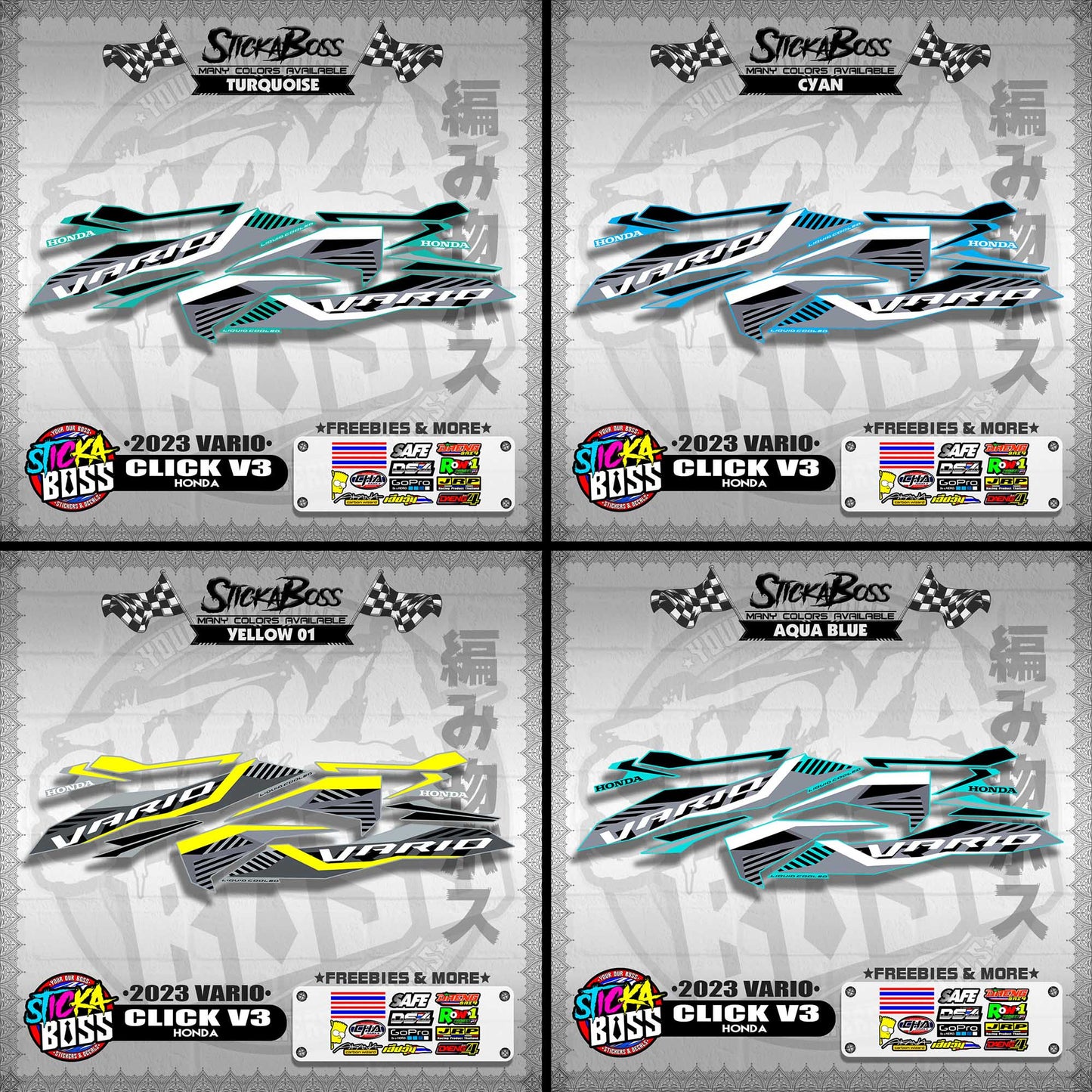CLICK V3 STOCK DECALS ( 2023 VARIO )【WITH FREEBIES】
