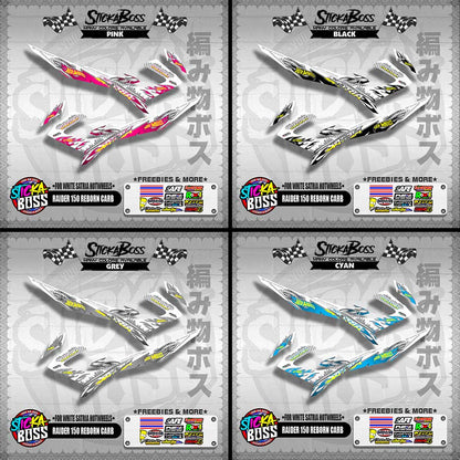 RAIDER 150 REBORN CARB DECALS ( FOR WHITE SATRIA HOTWHEELS )【WITH FREEBIES】