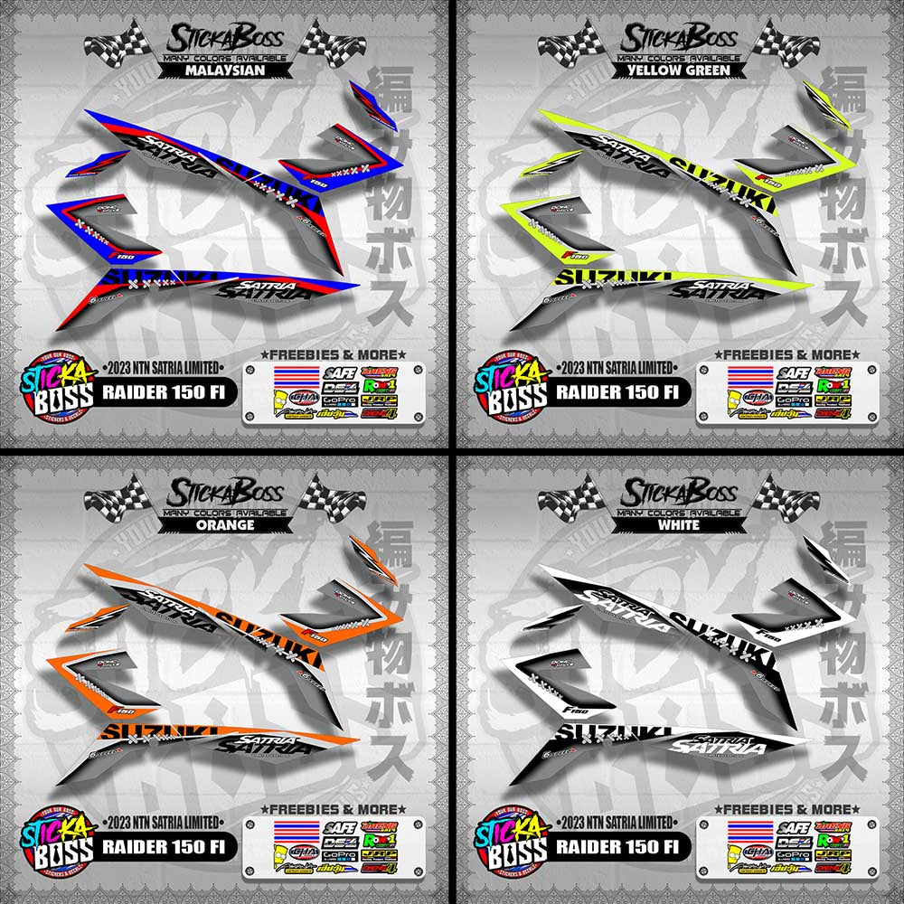 RAIDER 150 FI DECALS ( 2023 NTN SATRIA LIMITED )【WITH FREEBIES】