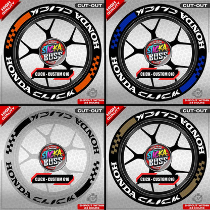 CLICK 125 / 150 / 160 MAG STICKER SET  ( 2 MAGS ) - CUSTOM 010 | VINYL WATERPROOF CUT-OUT DECALS