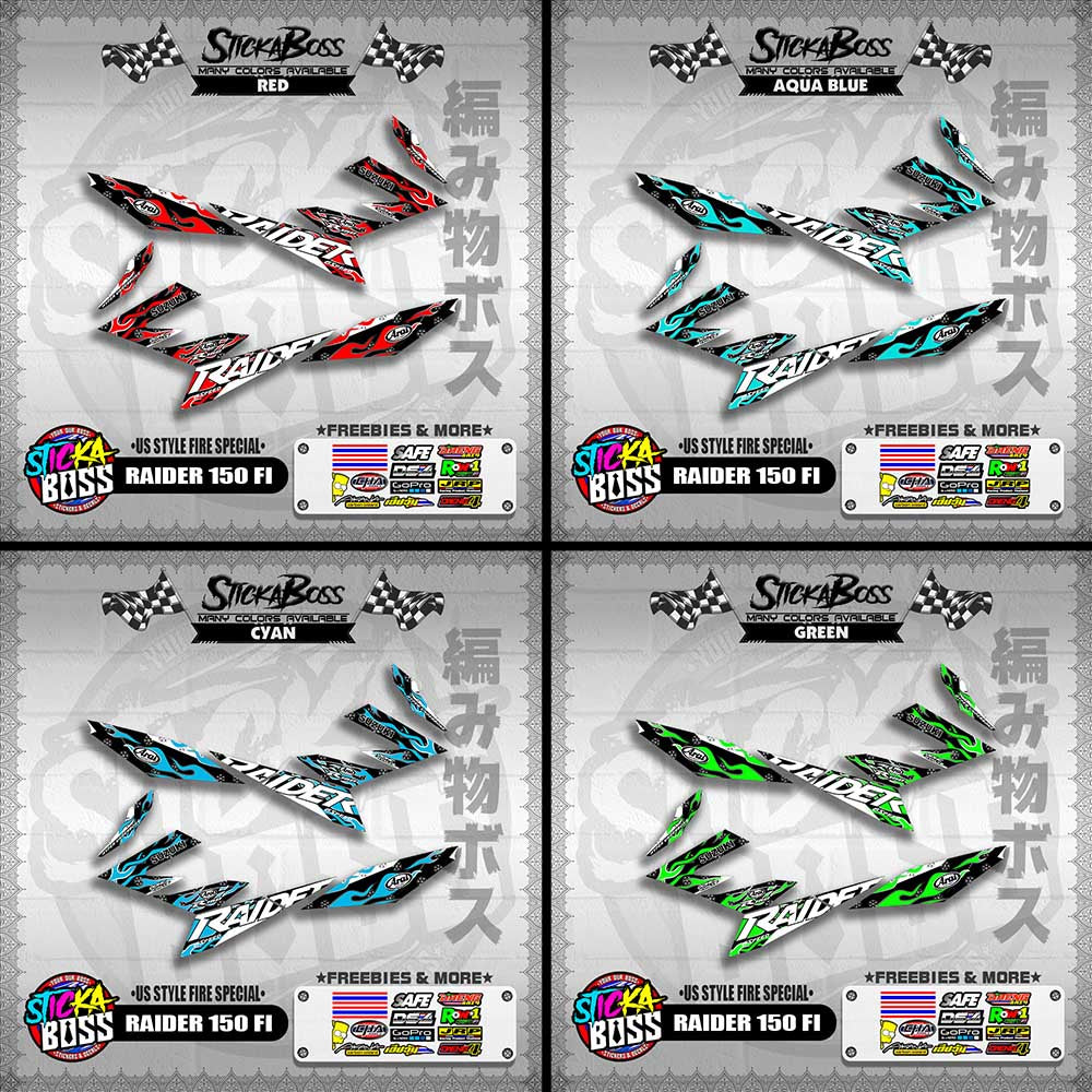RAIDER 150 FI DECALS ( US STYLE FIRE SPECIAL )【WITH FREEBIES】