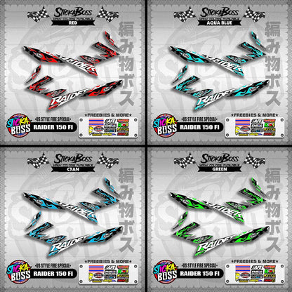 RAIDER 150 FI DECALS ( US STYLE FIRE SPECIAL )【WITH FREEBIES】