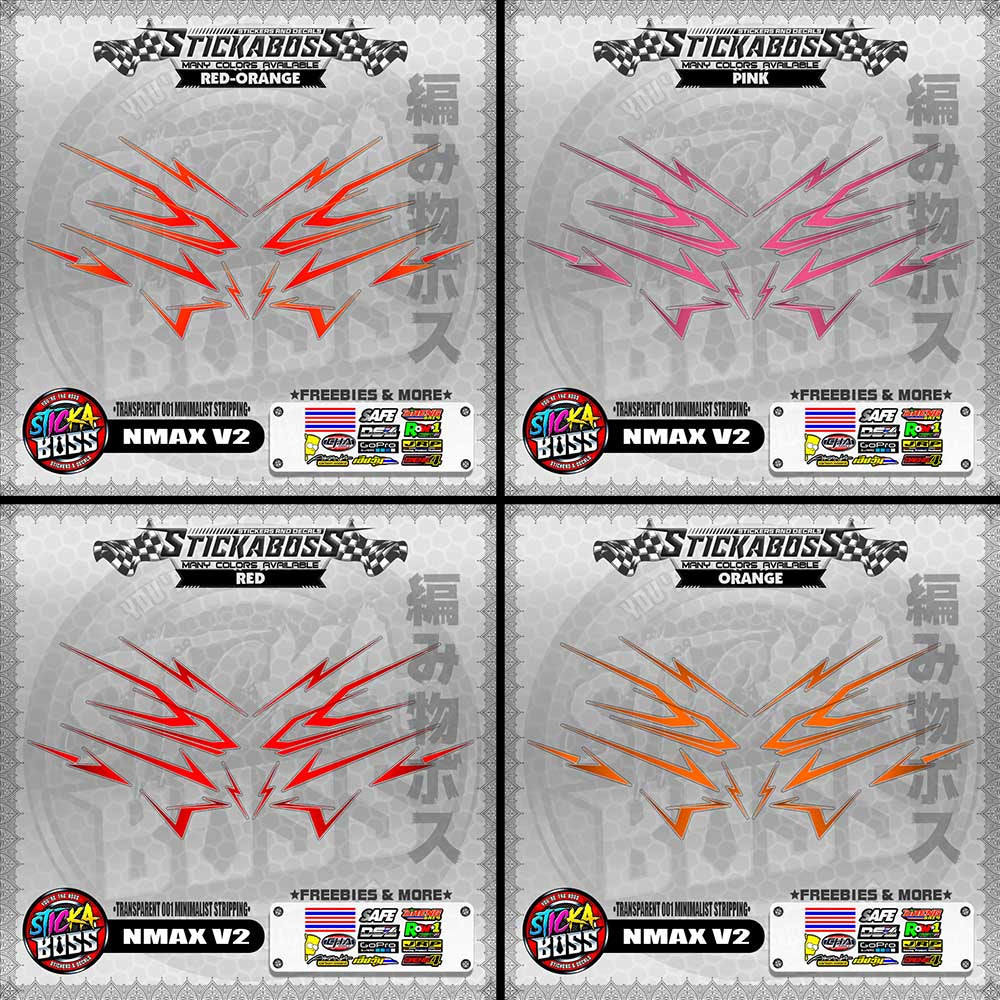 【PREMIUM UV PRINT】TRANSPARENT NMAX V2 STICKER DECALS ( 001 MINIMALIST STRIPPING )【WITH FREEBIES】