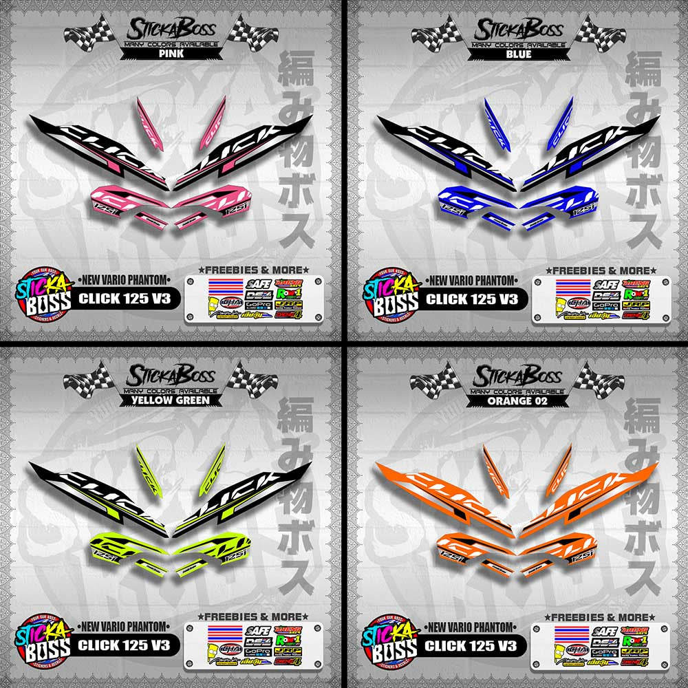 CLICK 125 V3 DECALS ( NEW VARIO PHANTOM )【WITH FREEBIES】