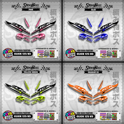 CLICK 125 V3 DECALS ( NEW VARIO PHANTOM )【WITH FREEBIES】