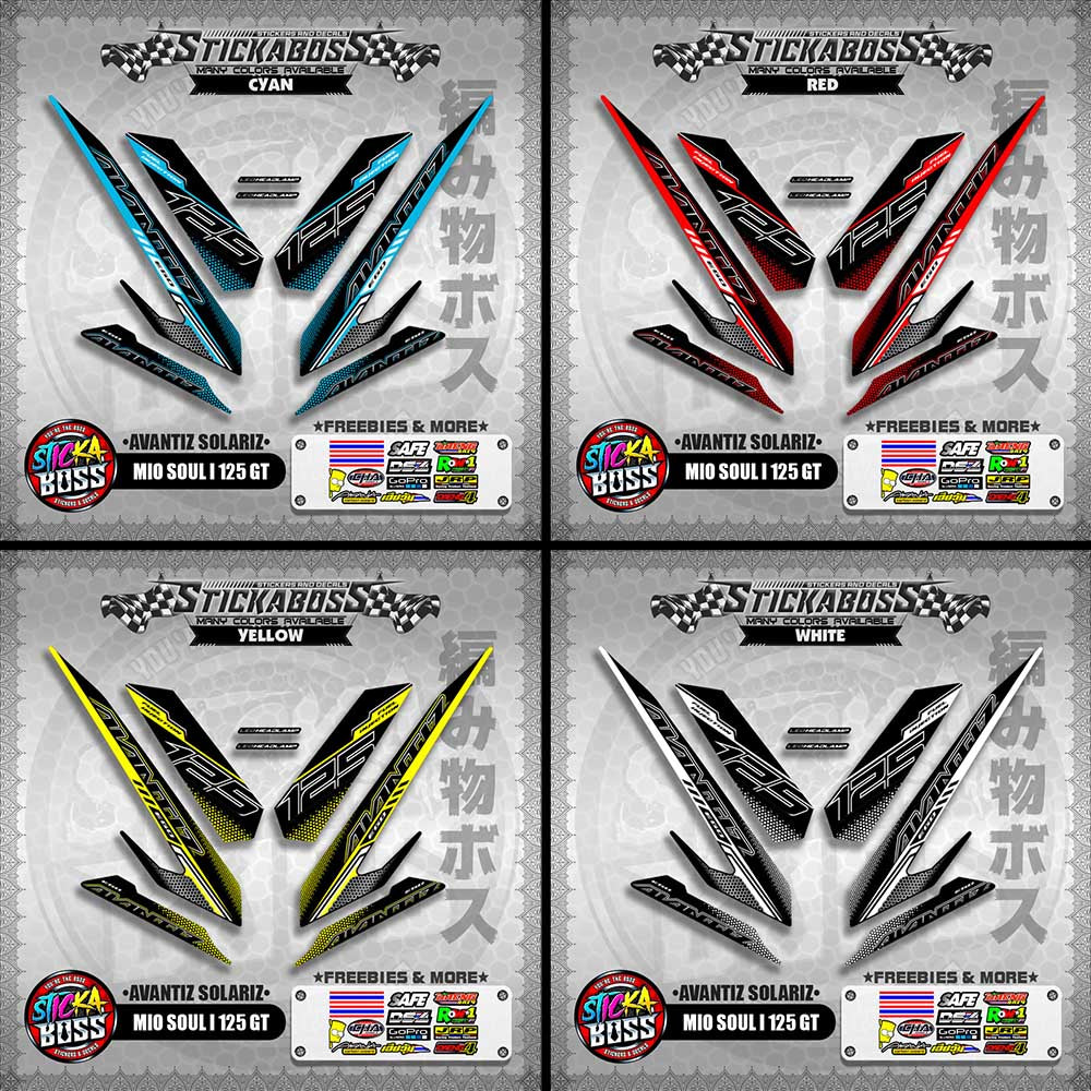 MIO SOUL I 125 GT STICKER DECALS ( AVANTIZ SOLARIZ )【WITH FREEBIES】