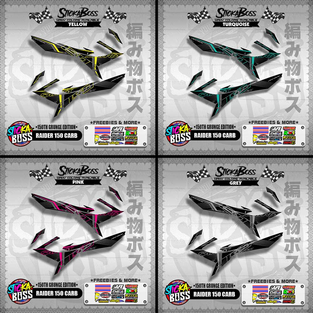 RAIDER 150 CARB DECALS ( 150TH GRUNGE EDITION )【WITH FREEBIES】
