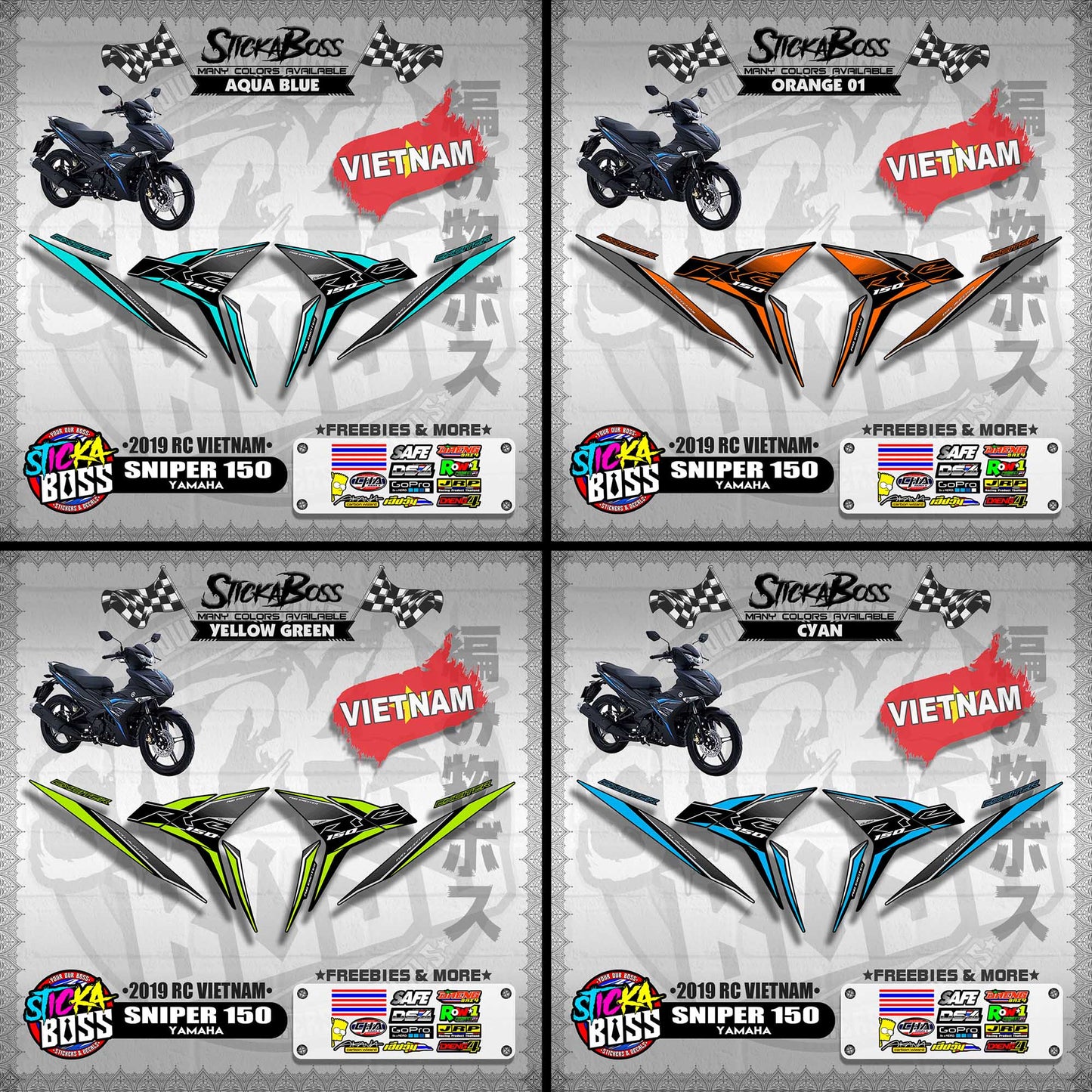 SNIPER 150 STOCK DECALS ( 2019 RC VIETNAM )【WITH FREEBIES】