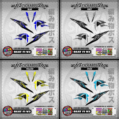 BEAT FI V3 INDO STICKER DECALS ( 2025 RRS HONEYCOMB )【WITH FREEBIES】