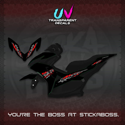 AEROX V2 INDO UV TRANSPARENT DECALS (2026 STAR 0001 MOTIF) STICKER KITS By STICKABOSS