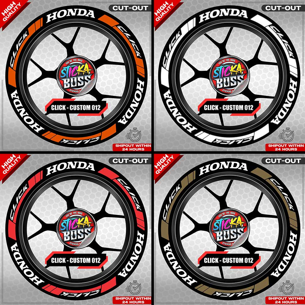 CLICK 125 / 150 / 160 MAG STICKER SET  ( 2 MAGS ) - CUSTOM 012 | VINYL WATERPROOF CUT-OUT DECALS