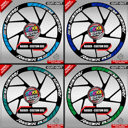 RAIDER R150 MAG STICKER SET ( 2 MAGS ) - CUSTOM 003 | VINYL WATERPROOF CUT-OUT DECALS