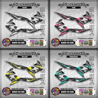 RAIDER 150 CARB STICKER DECALS ( DYNO PRO SATRIA )【WITH FREEBIES】