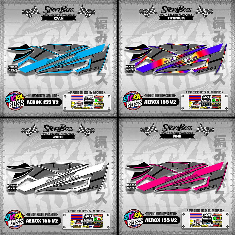 AEROX 155 V2 DECALS ( 1991 ENERGY INDUCTION SPECIAL EDITION )【WITH FREEBIES】