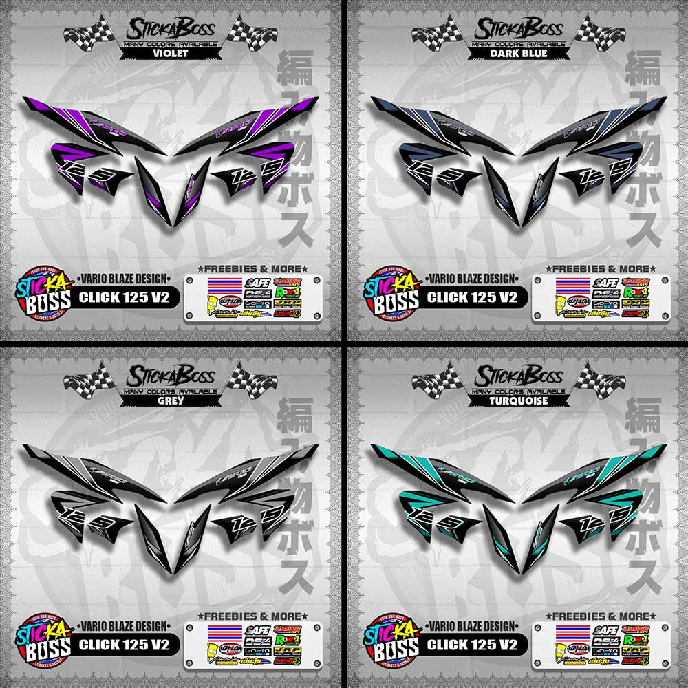 CLICK 125 V2 DECALS ( VARIO BLAZE DESIGN )【WITH FREEBIES】