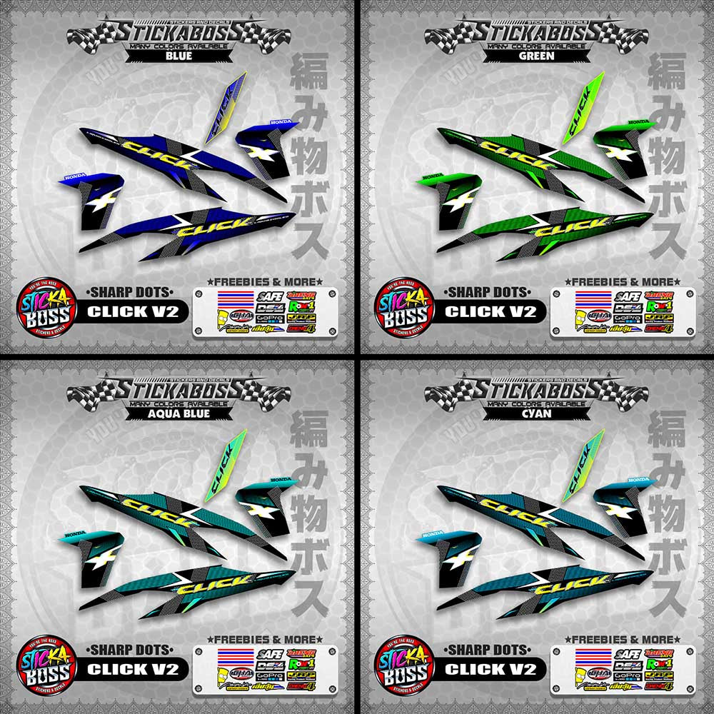 CLICK V2 STICKER DECALS ( SHARP DOTS )【WITH FREEBIES】
