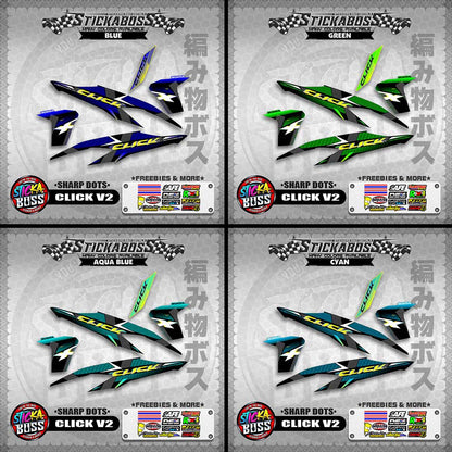 CLICK V2 STICKER DECALS ( SHARP DOTS )【WITH FREEBIES】