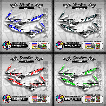 RAIDER 150 Fi STOCK DECAL ( FOR WHITE SATRIA F150 )【WITH FREEBIES】