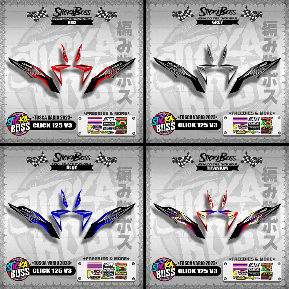 CLICK 125 V3 DECALS ( TOSCA VARIO 2023 )【WITH FREEBIES】
