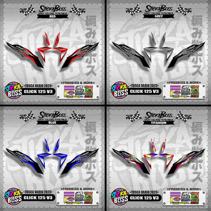 CLICK 125 V3 DECALS ( TOSCA VARIO 2023 )【WITH FREEBIES】