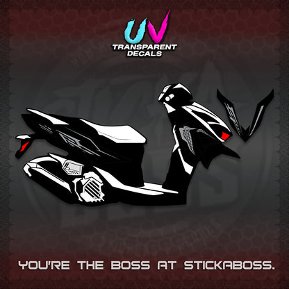 CLICK 125 V4 UV TRANSPARENT DECALS (2026 VEERIZA STYLISH DESIGN) STICKER DECALS By STICKABOSS