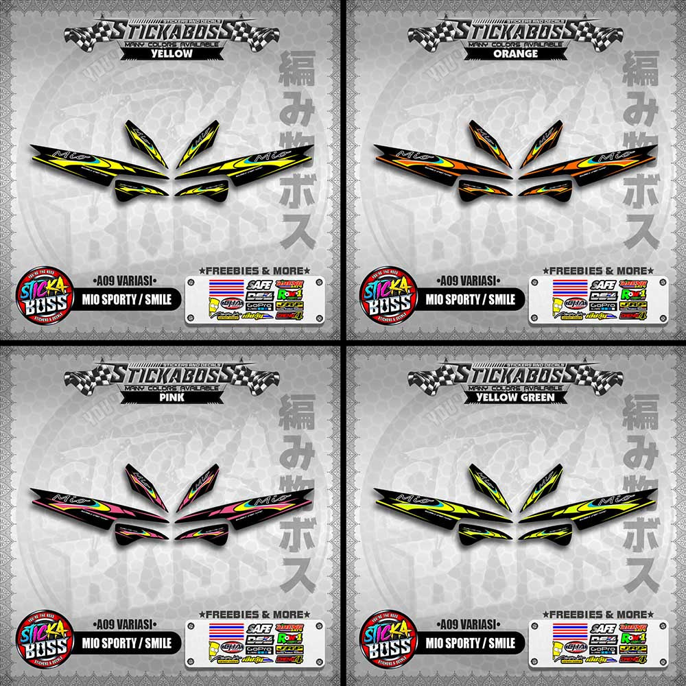 MIO SPORTY  SMILE INDO STICKER DECALS ( A9 VARIASI )【WITH FREEBIES】