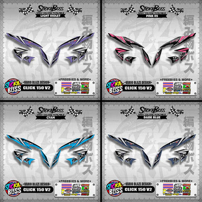 CLICK 150 V2 DECALS ( VARIO BLAZE DESIGN )【WITH FREEBIES】