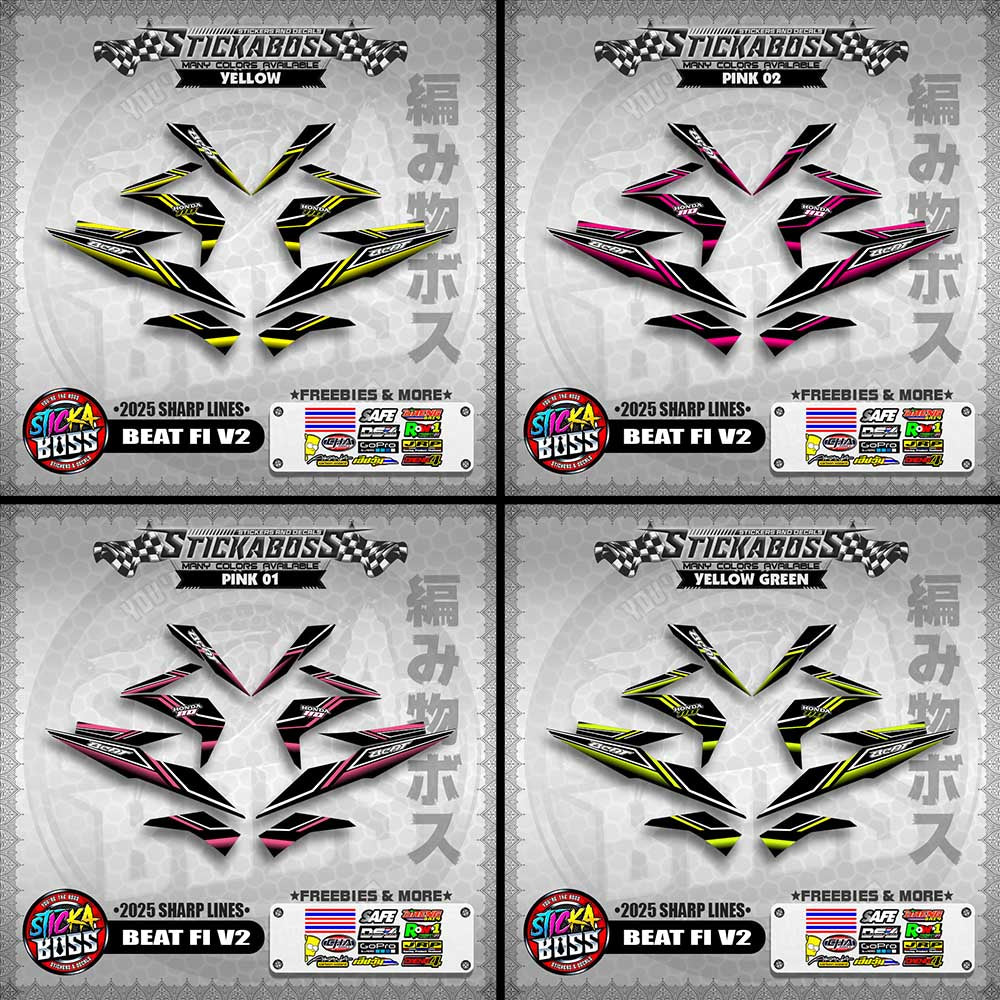 BEAT FI V2 INDO STICKER DECALS ( 2025 SHARP LINES )【WITH FREEBIES】